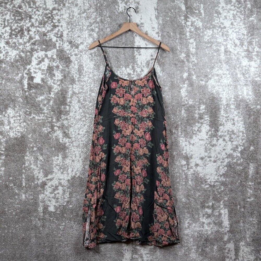 Auguste The Label Dress US 6 Womens Black Cami Slip Midi Floral - Picture 2 of 8